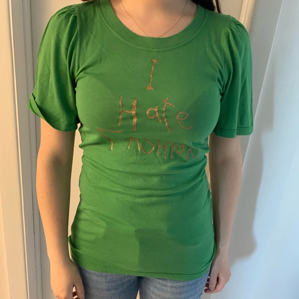 Juicy Couture I Hate Fashion Green Tee Shirts size Small
